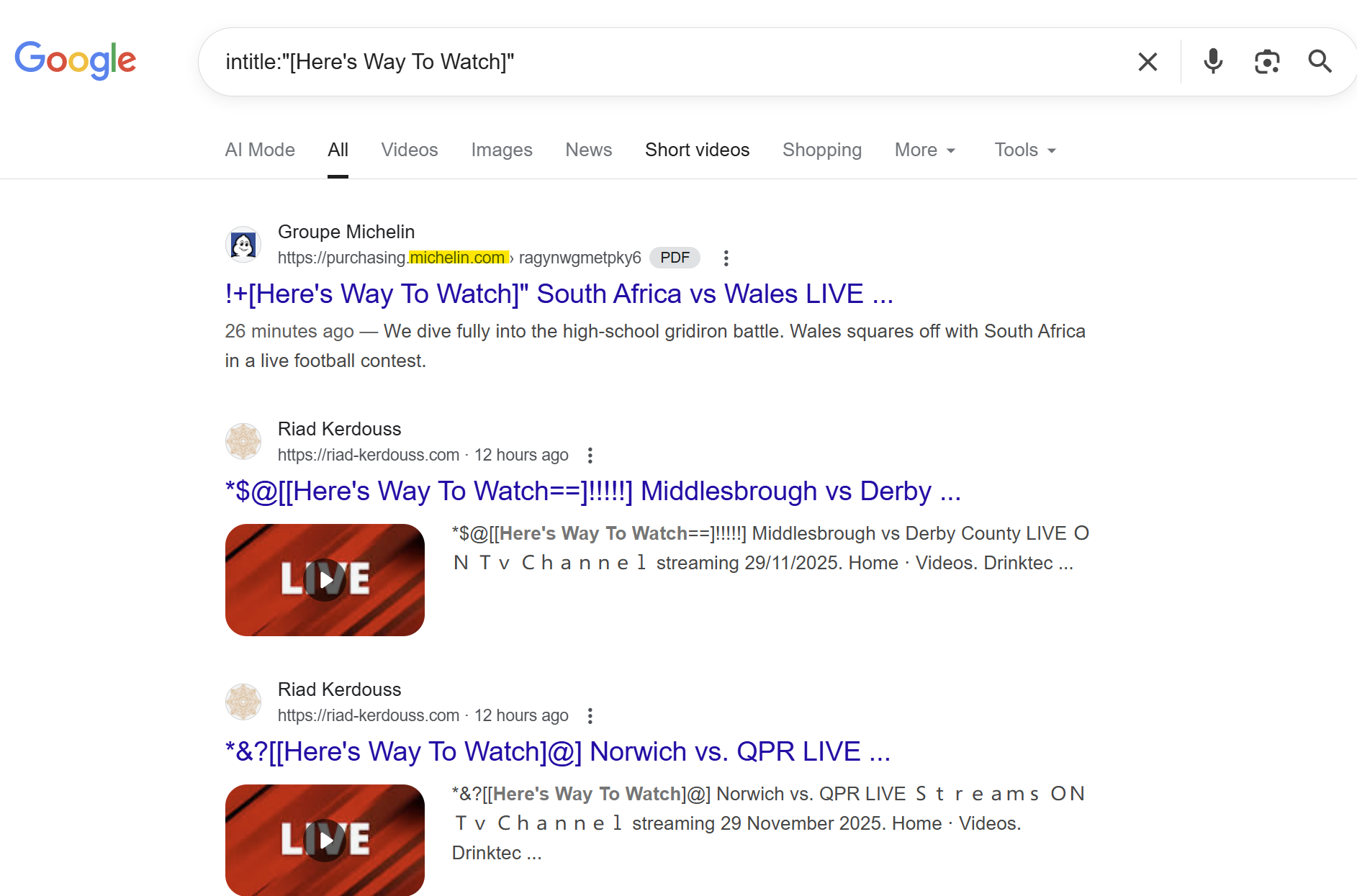 Google dork showing more hacked sites