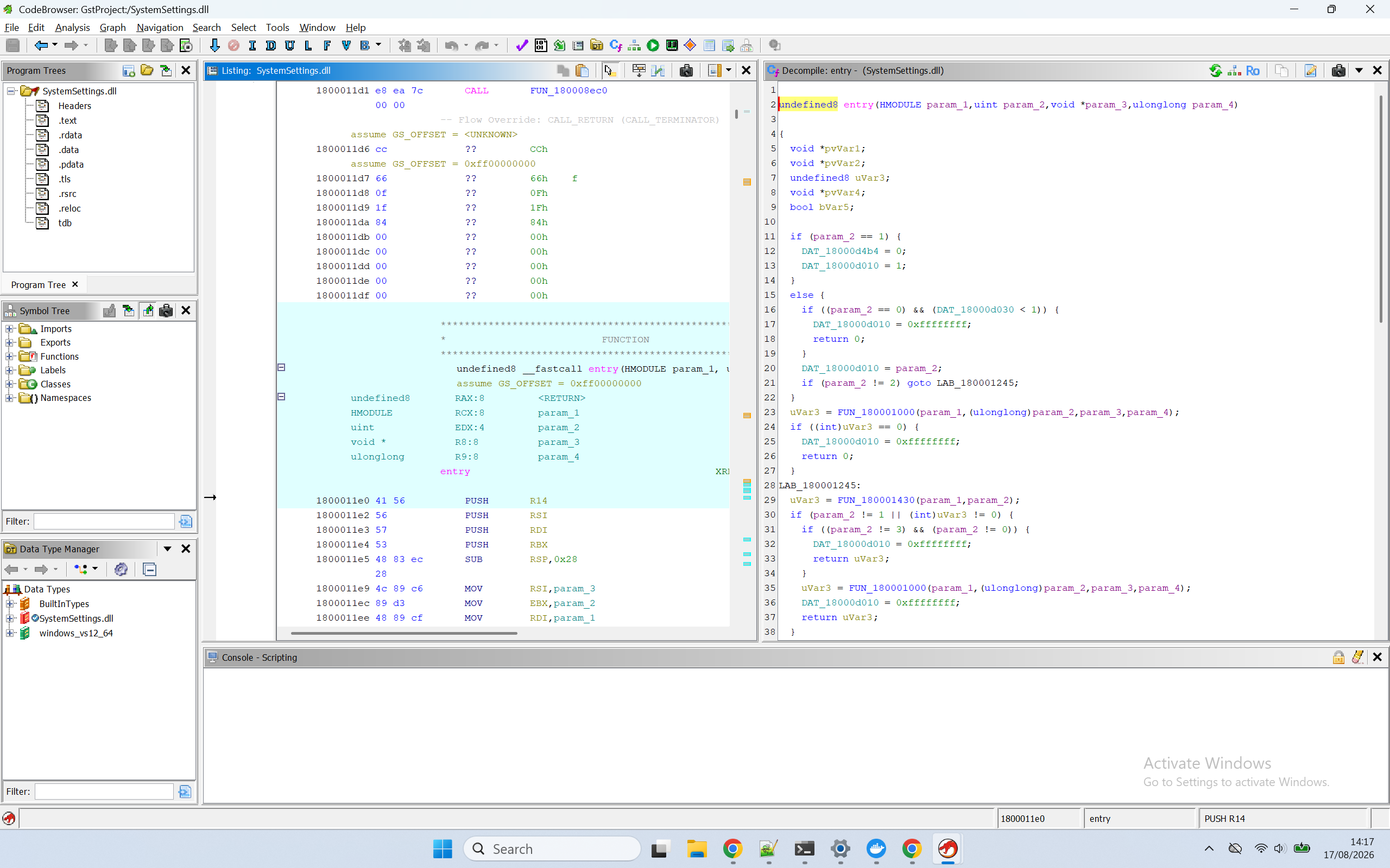 Ghidra CodeBrowser: the most innocent DllMain you will ever see