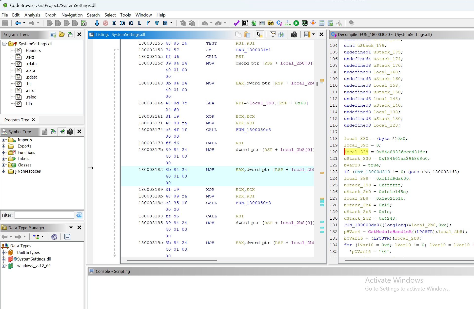 Stack strings decoding to kernel32.dll before GetModuleHandleA
