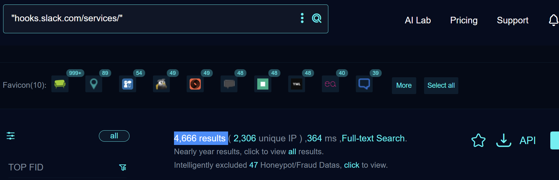 Fofa Search for Slack webhook